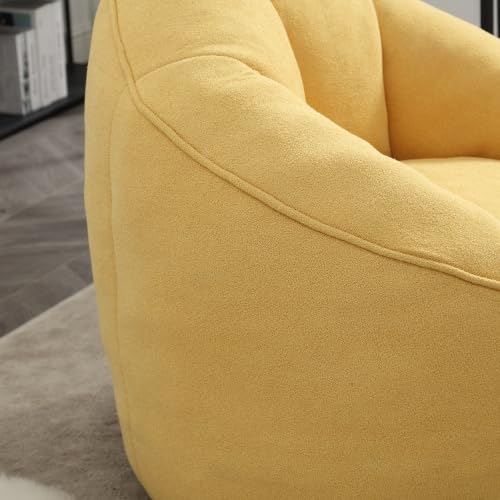 Yellow Memory Foam Bean Bag Chair with Ottoman M117570