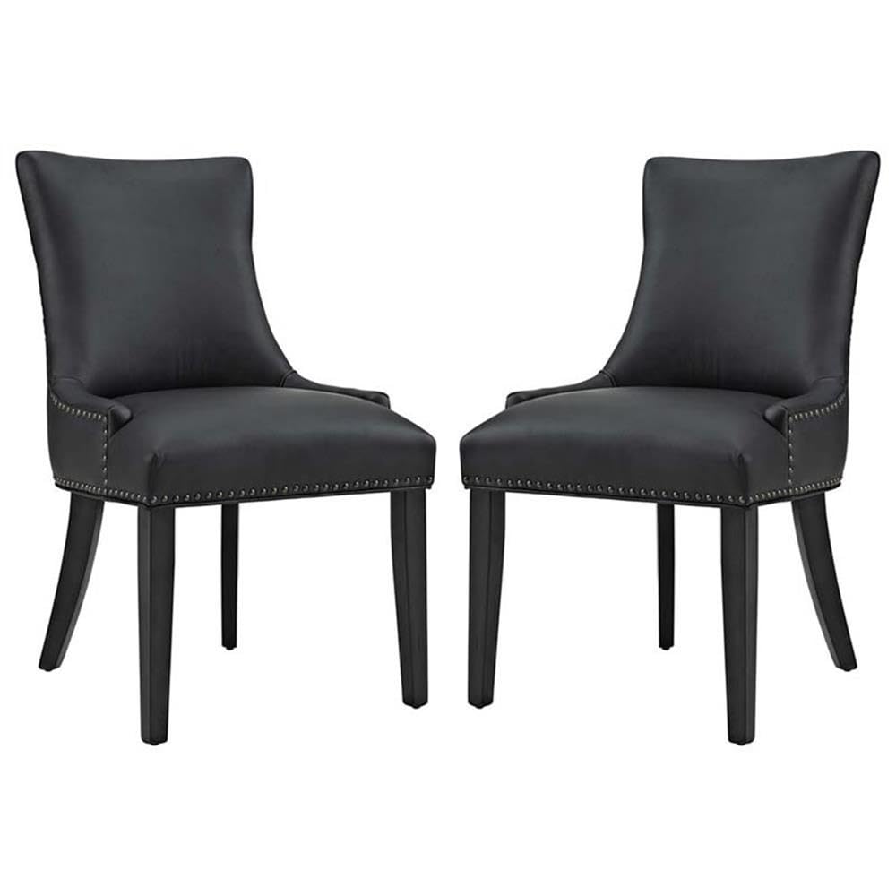 Black Faux Leather Upholstered Dining Chairs H857