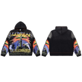 Vale Forever Valley Of The Damned Skull Rock Graphic Zip‑Up Hoodie Black