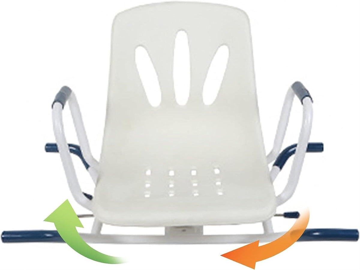 Rotating Shower Stool Seat with Arms and Back Support V5535