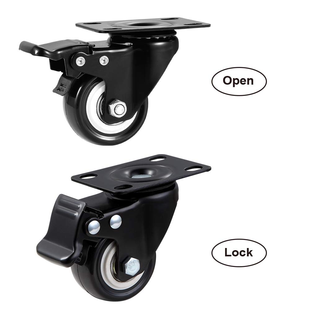 2" Caster Wheels Set of 4 with Brake O526