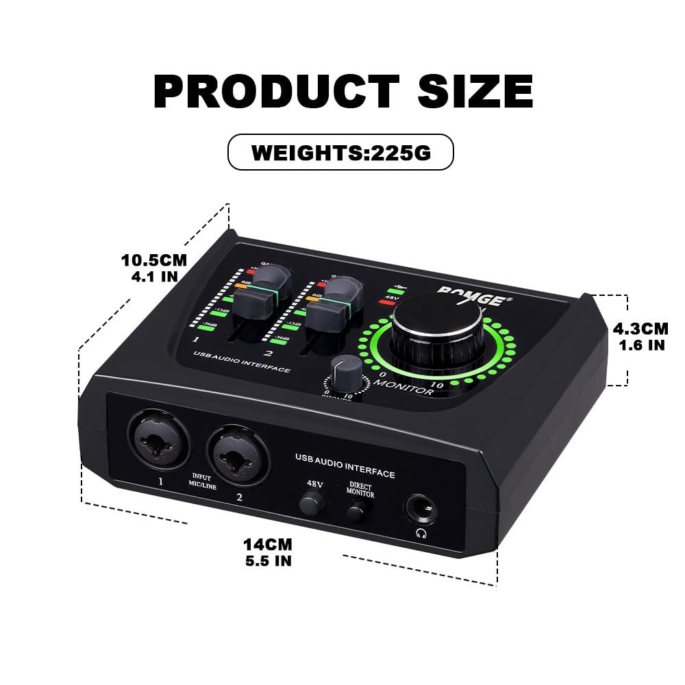 2 Channel USB Audio Interface with XLR 48V Phantom Power J3487