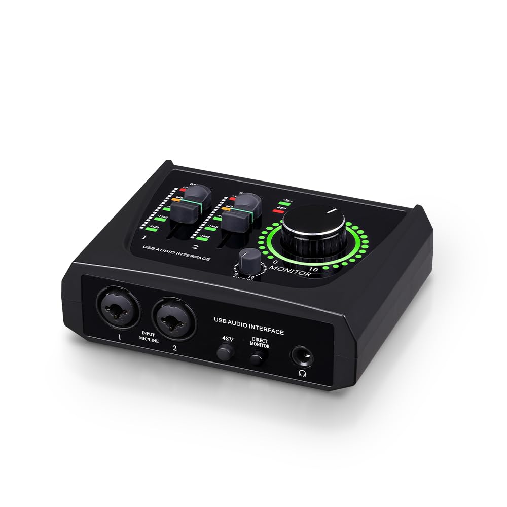 2 Channel USB Audio Interface with XLR 48V Phantom Power J3487