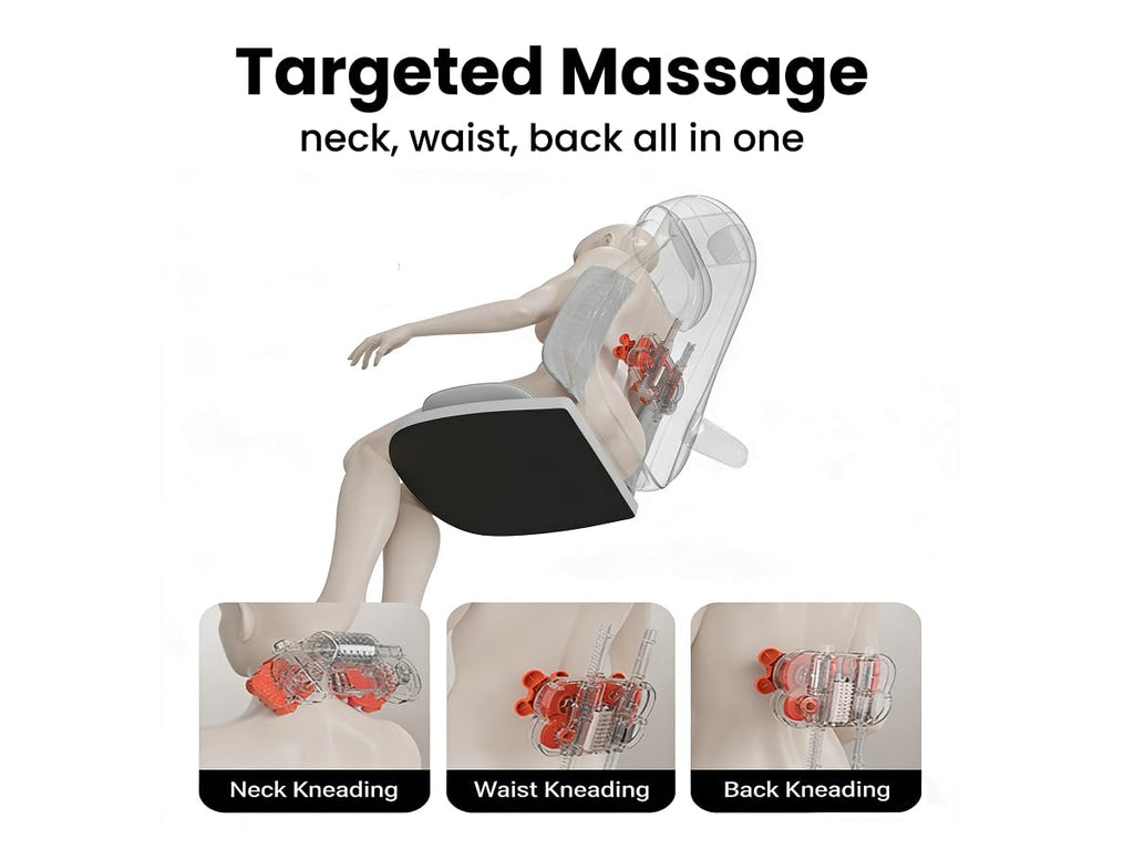 Gray Shiatsu Massage Chair Pad with Heat T289908