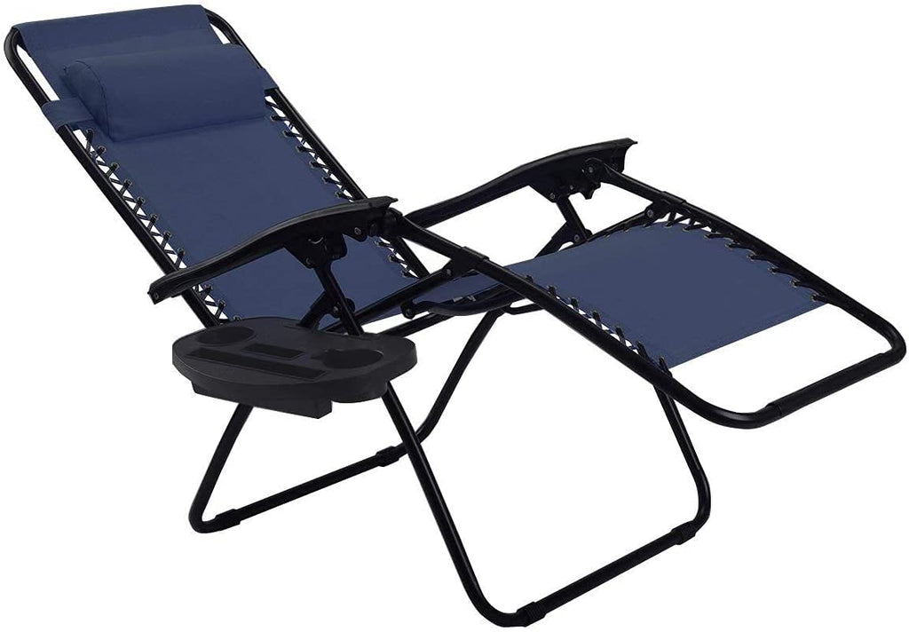 Set of 2 Zero Gravity Folding Lounge Chair with Cup Holder L4022