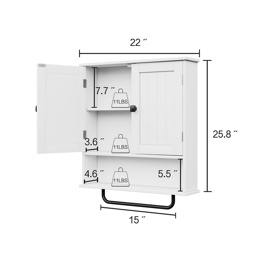 Wall Mounted Medicine Cabinet with Towels Bar A8288