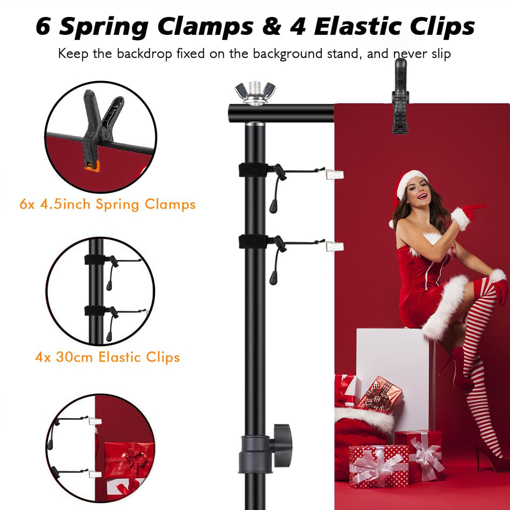 8.5 x 10ft Adjustable Backdrop Stand Support Kit with Sandbag, Clamp and Carry Bag E221