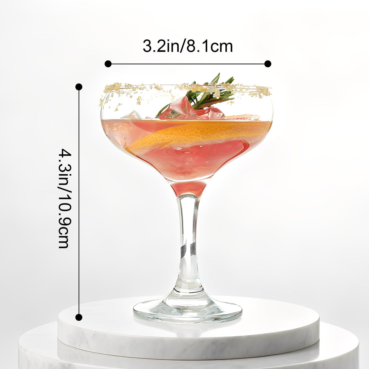 Clear 5.07 oz Stemmed Cocktail Glasses Set of 6 V550978