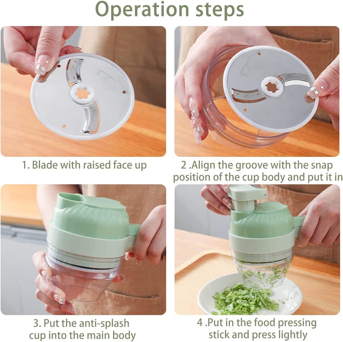 4 in 1 Portable Electric Vegetable Cutter Set Q6108