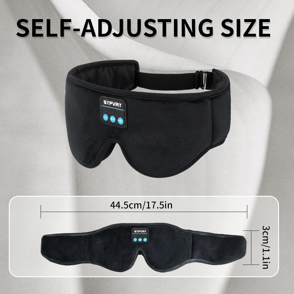 Bluetooth Sleep Mask Wireless Headphones Black J193134