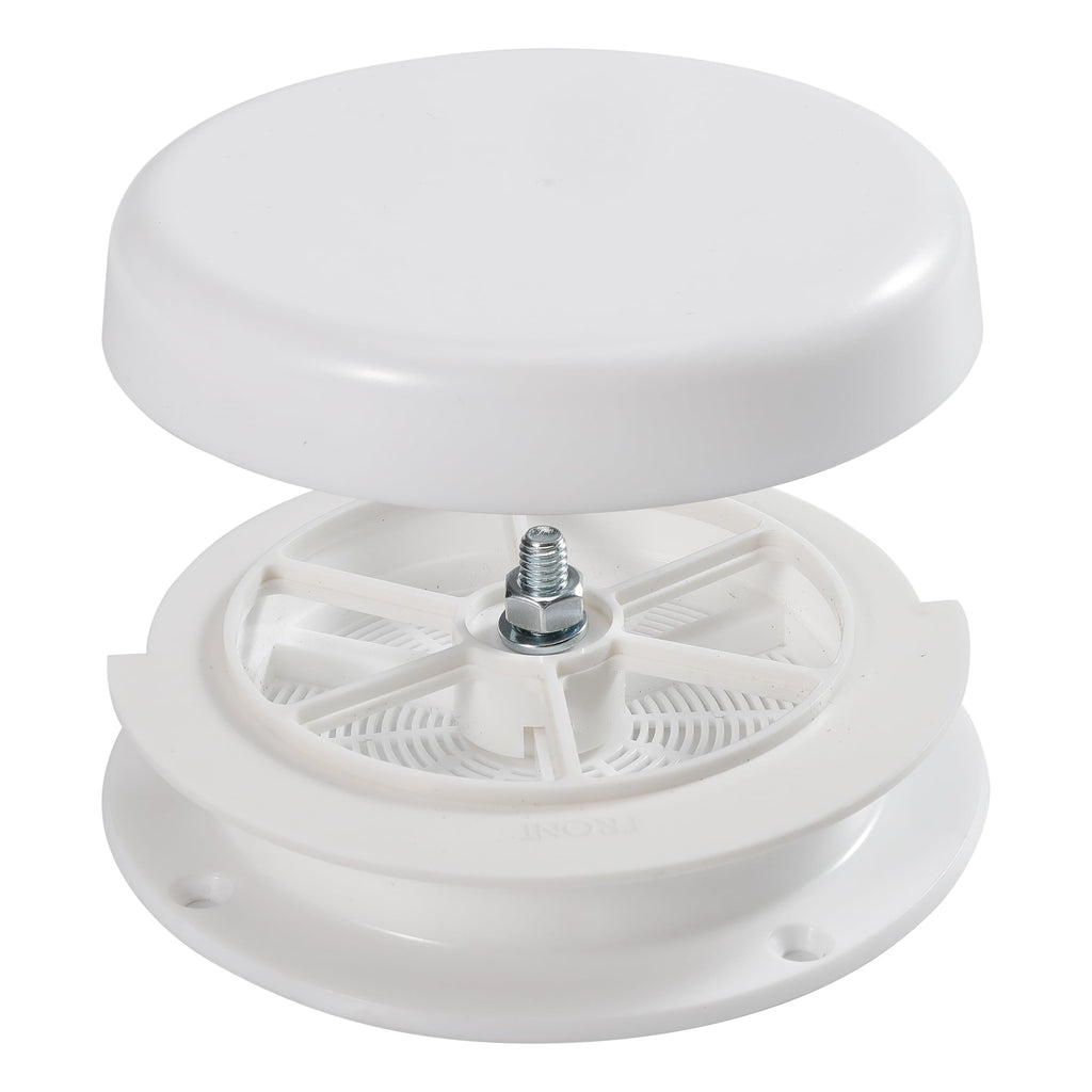 White RV Roof Mushroom Vent with Water Cover Guard Cap I887