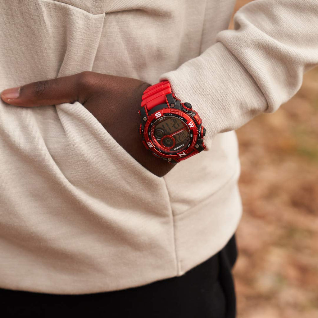 Digital Chronograph Resin Strap Watch Y13832