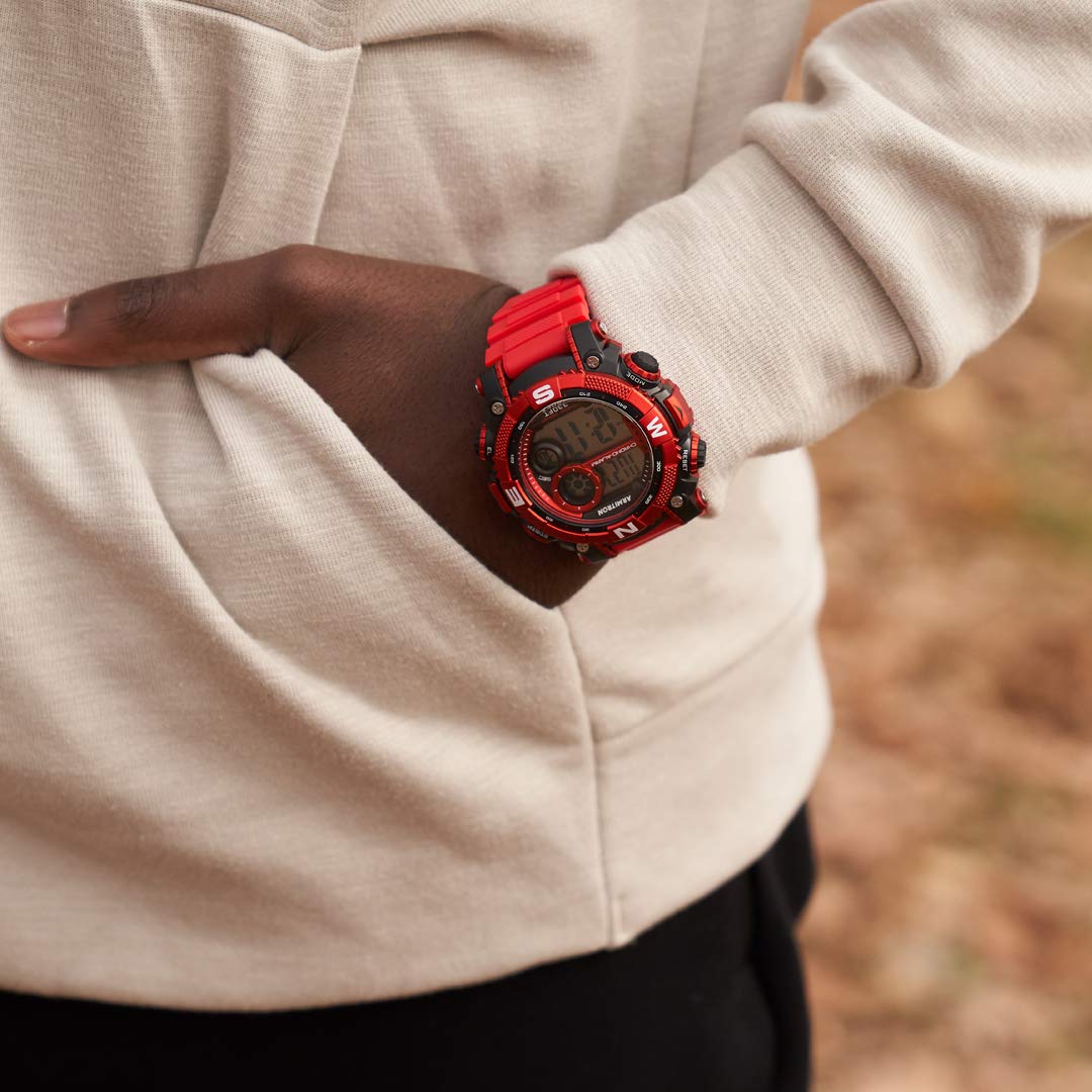 Digital Chronograph Resin Strap Watch Y13832