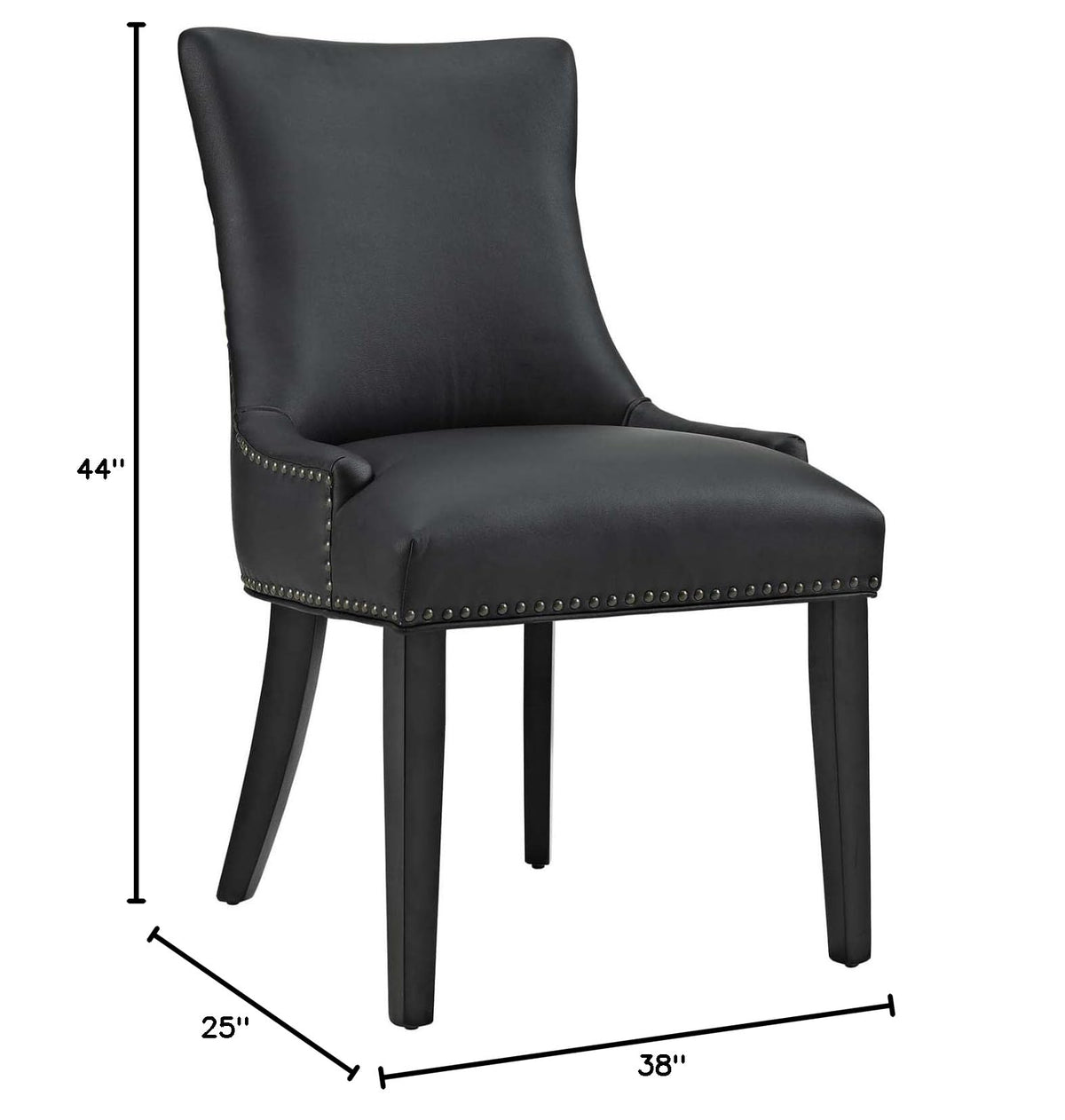 Black Faux Leather Upholstered Dining Chairs H857