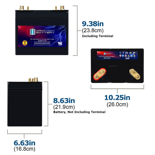 12V 90Ah Group Size 24M Deep-Cycle AGM Battery H97665