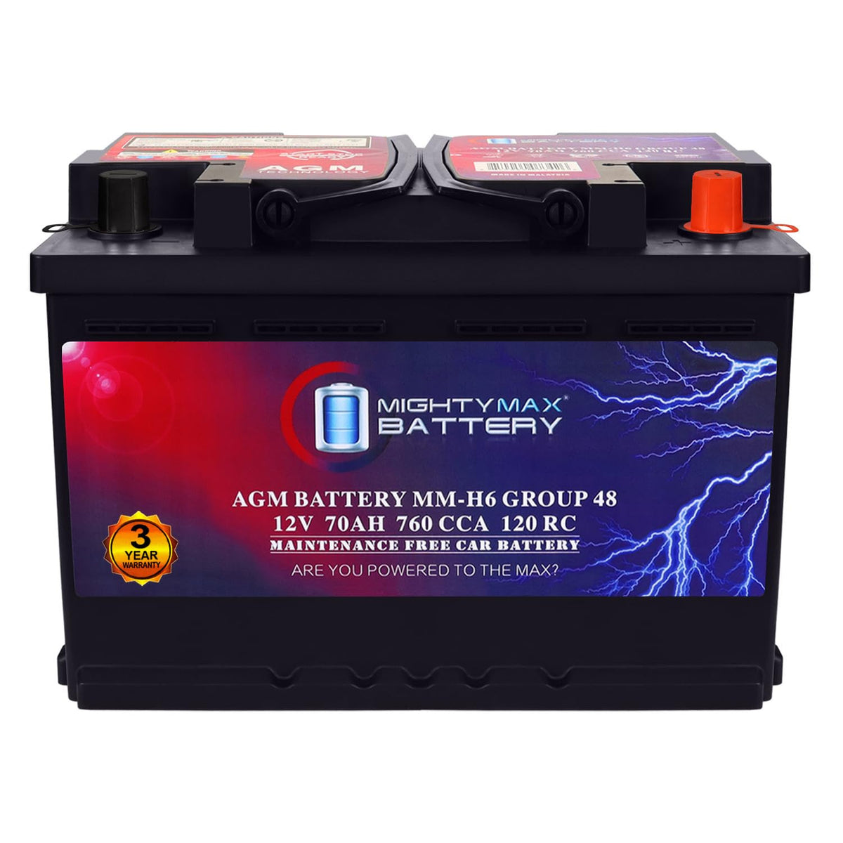 12V 70AH 760CCA Replacement Battery P901