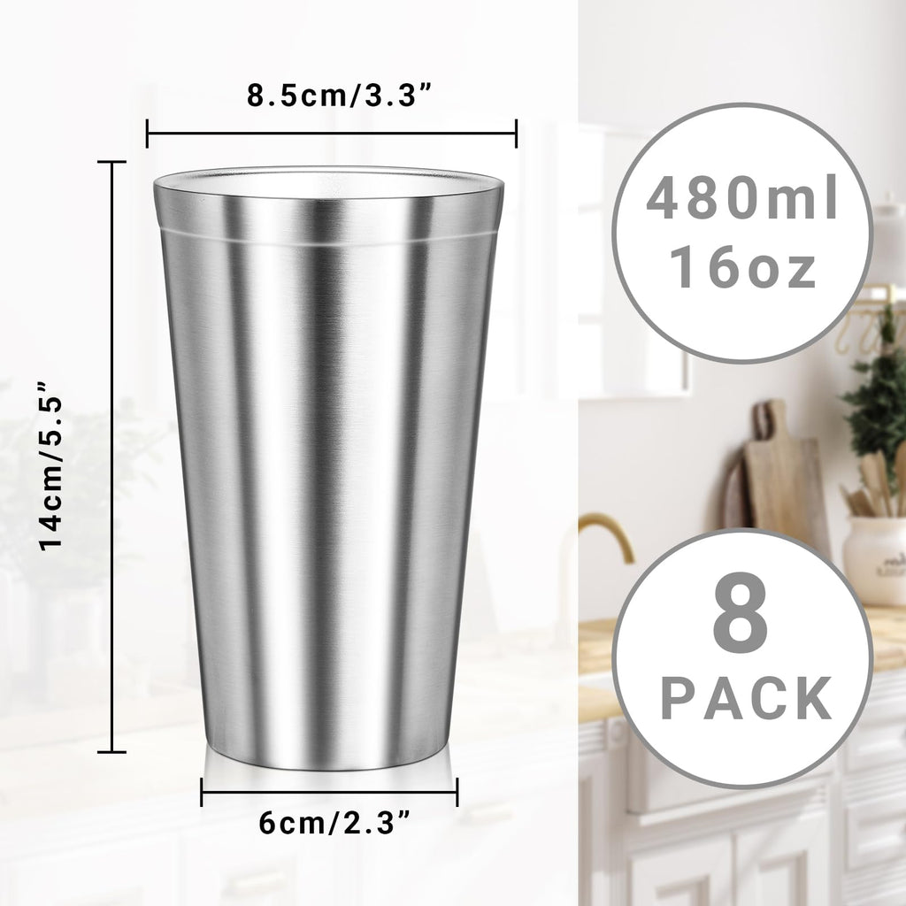 16 oz Stainless Steel Insulated Tumbler 8 Pack Y587