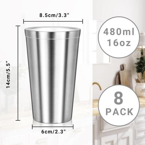 16 oz Stainless Steel Insulated Tumbler 8 Pack Y587