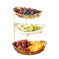 3 Tier Ceramic Fruit Bowl with Metal Stand W2726
