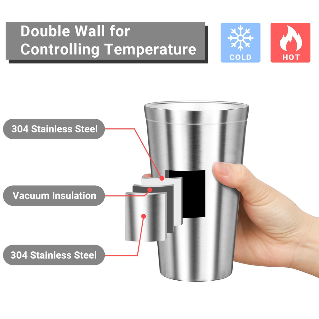 16 oz Stainless Steel Insulated Tumbler 8 Pack Y587