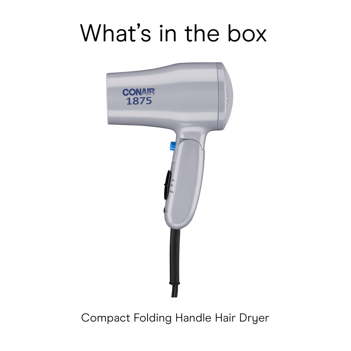 Compact Folding Dual Voltage 1875W Hair Dryer J771