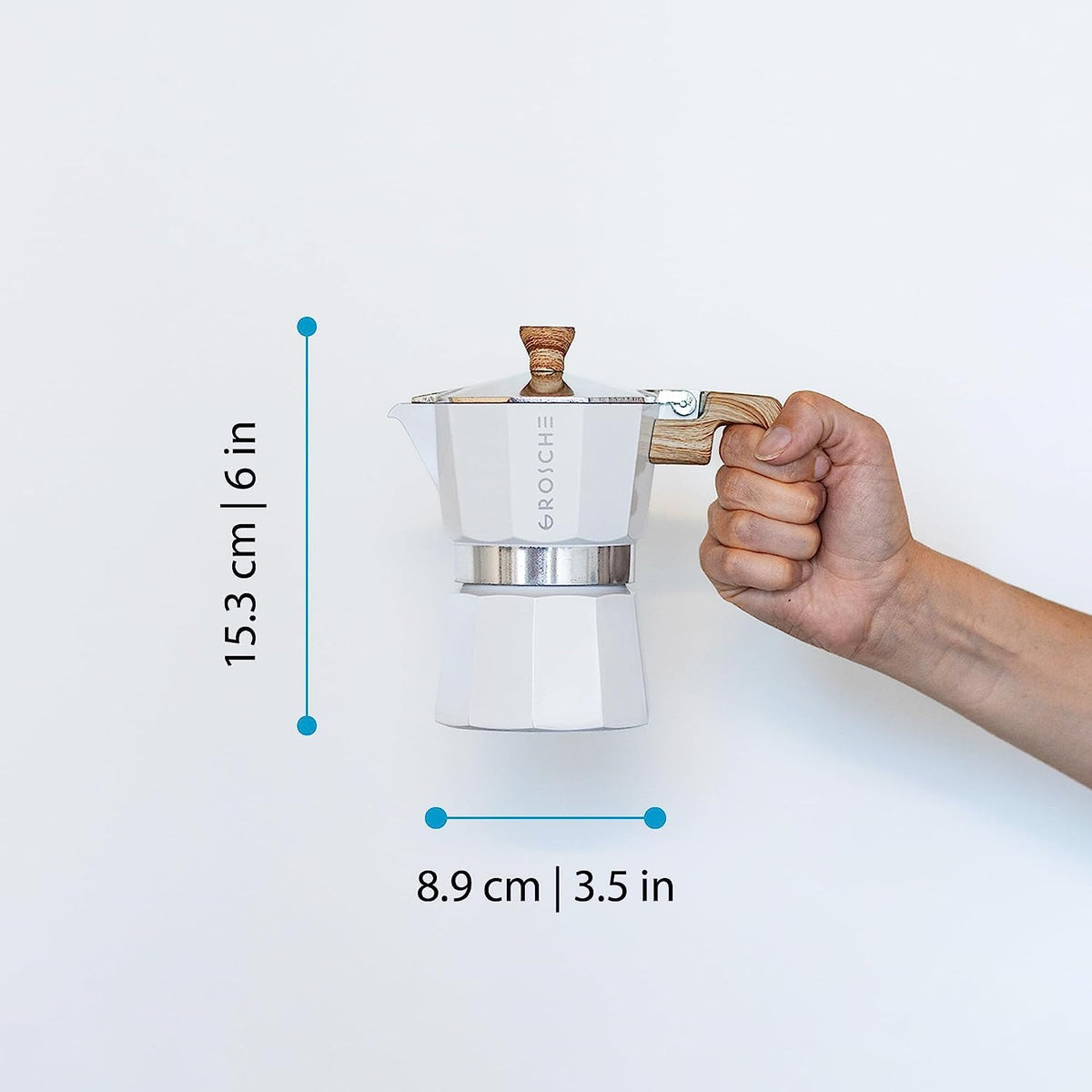 Stovetop Espresso Maker Moka Pot 5 oz White J5082