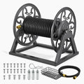 Wall Mounted Garden Hose Reel, Holds 200 ft 5/8" Hose, Heavy-Duty Steel Manual Winder L420