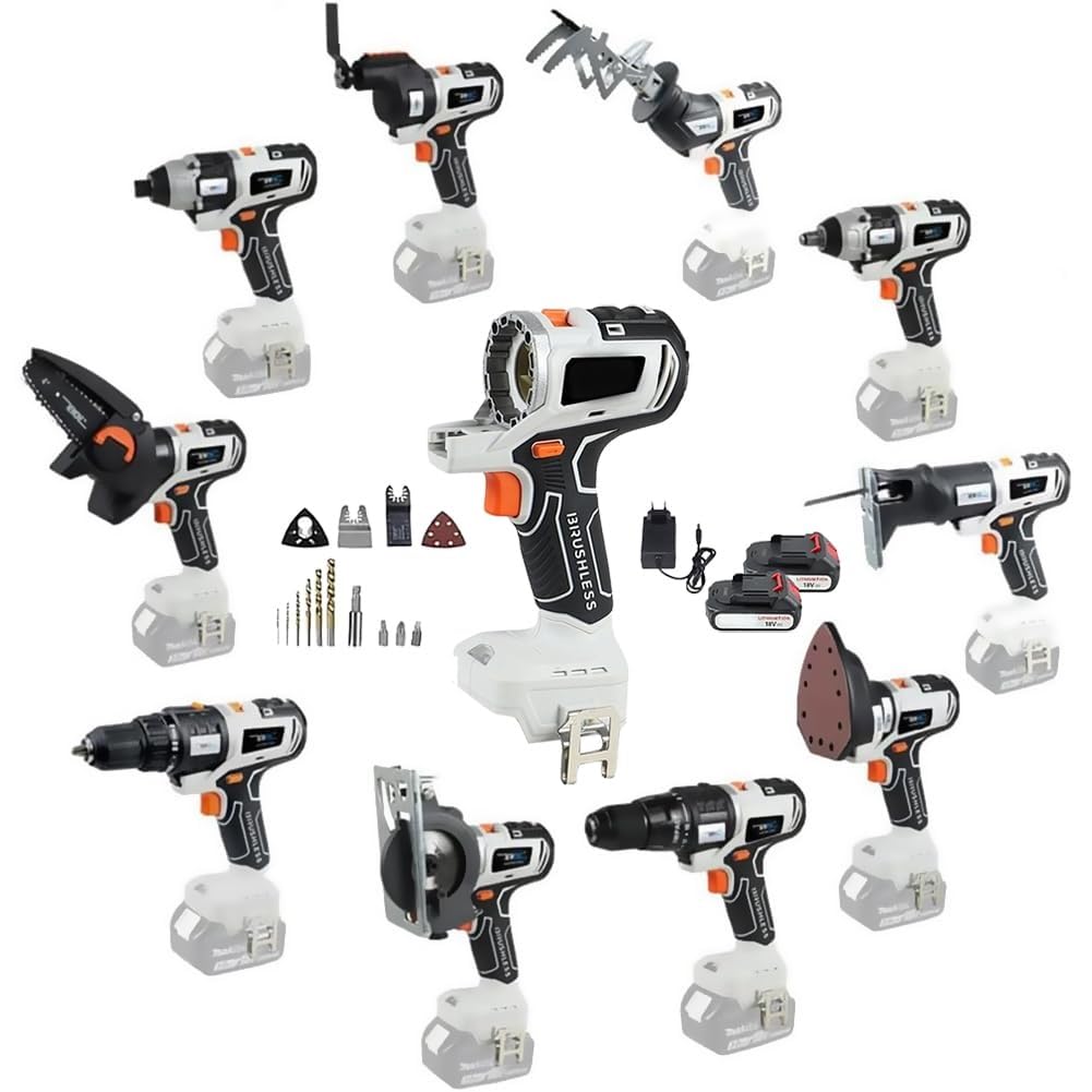 Cordless Brushless Power Tool Combo Kit 10 in 1 J2444