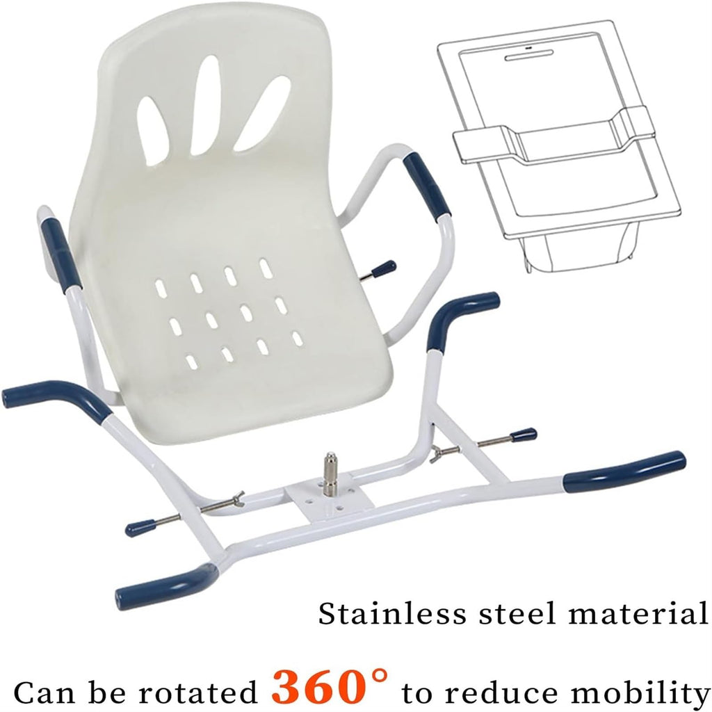 Rotating Shower Stool Seat with Arms and Back Support V5535