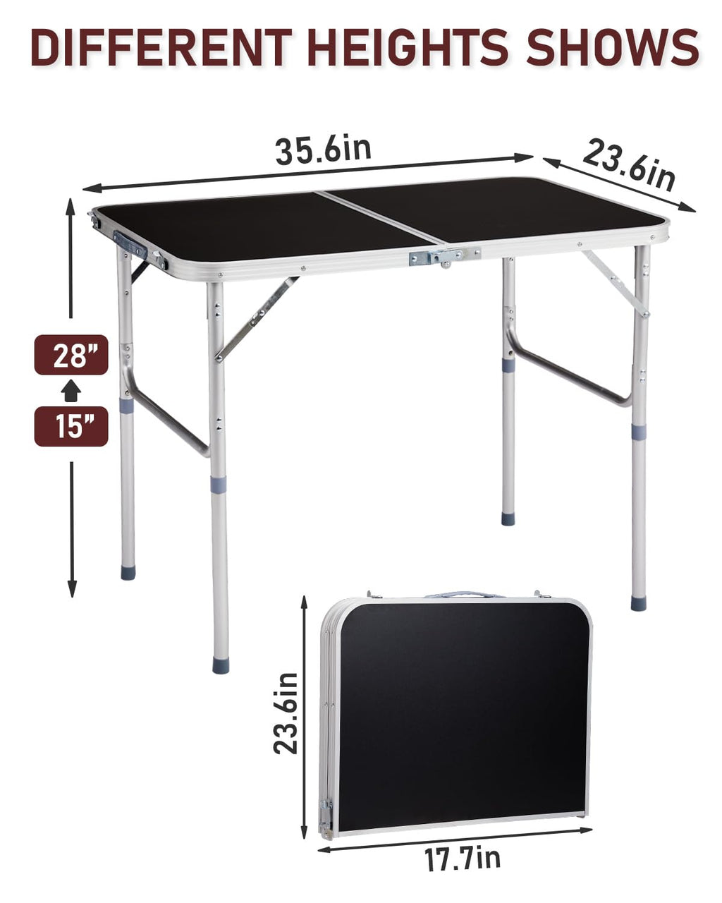 Portable Folding Camping Table Black K826