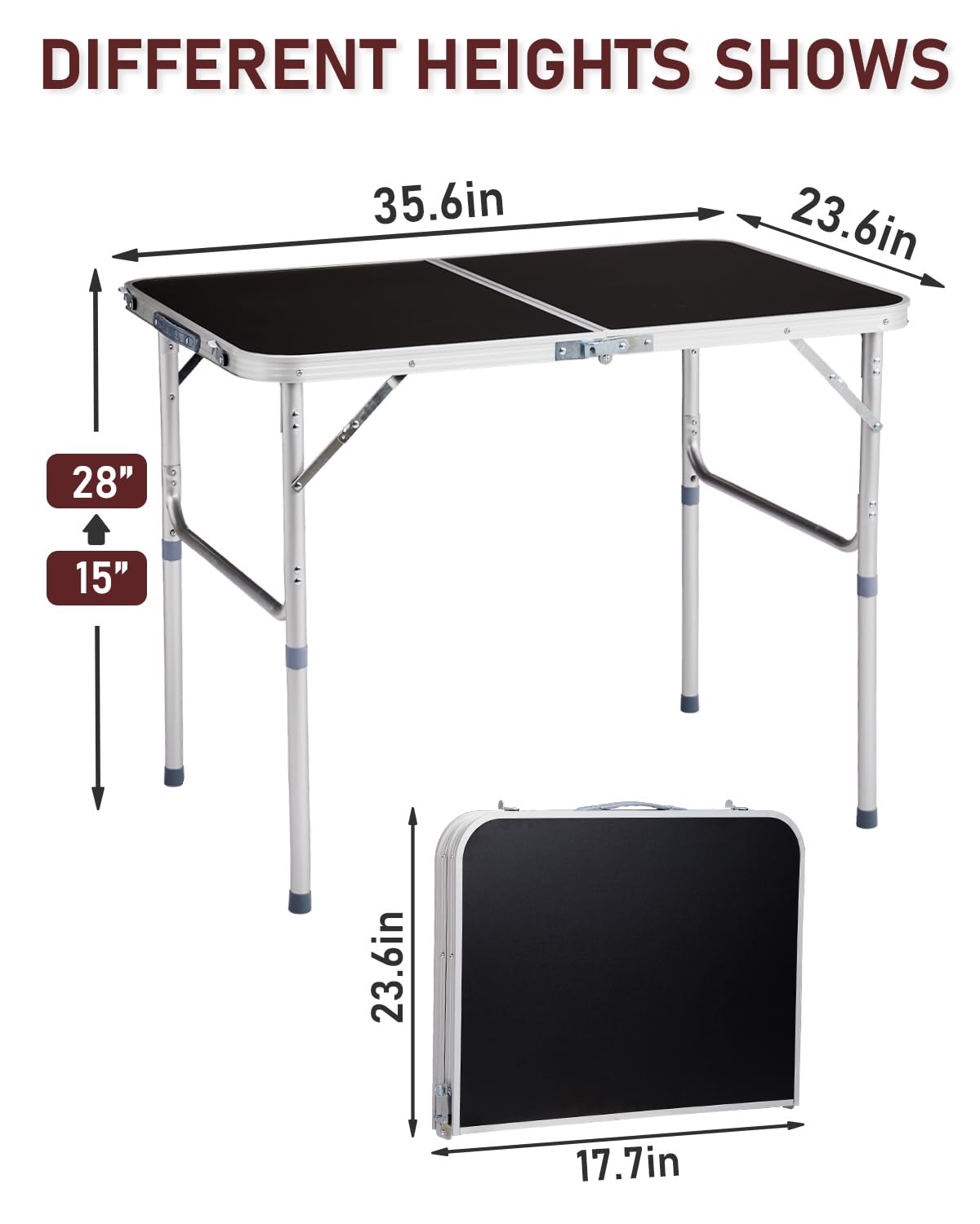 Portable Folding Camping Table Black K826