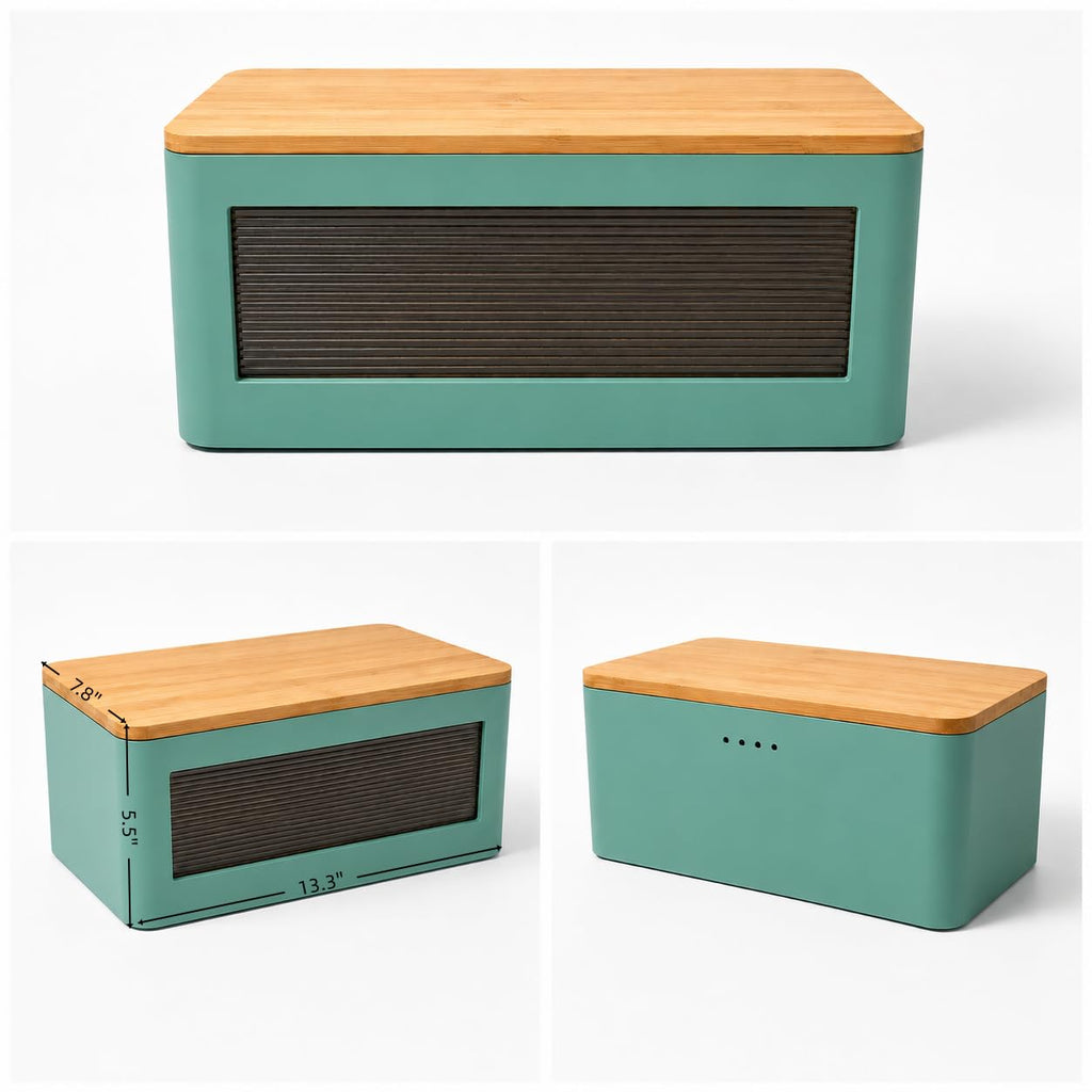 Wooden Bread Box with Cutting Board U77949