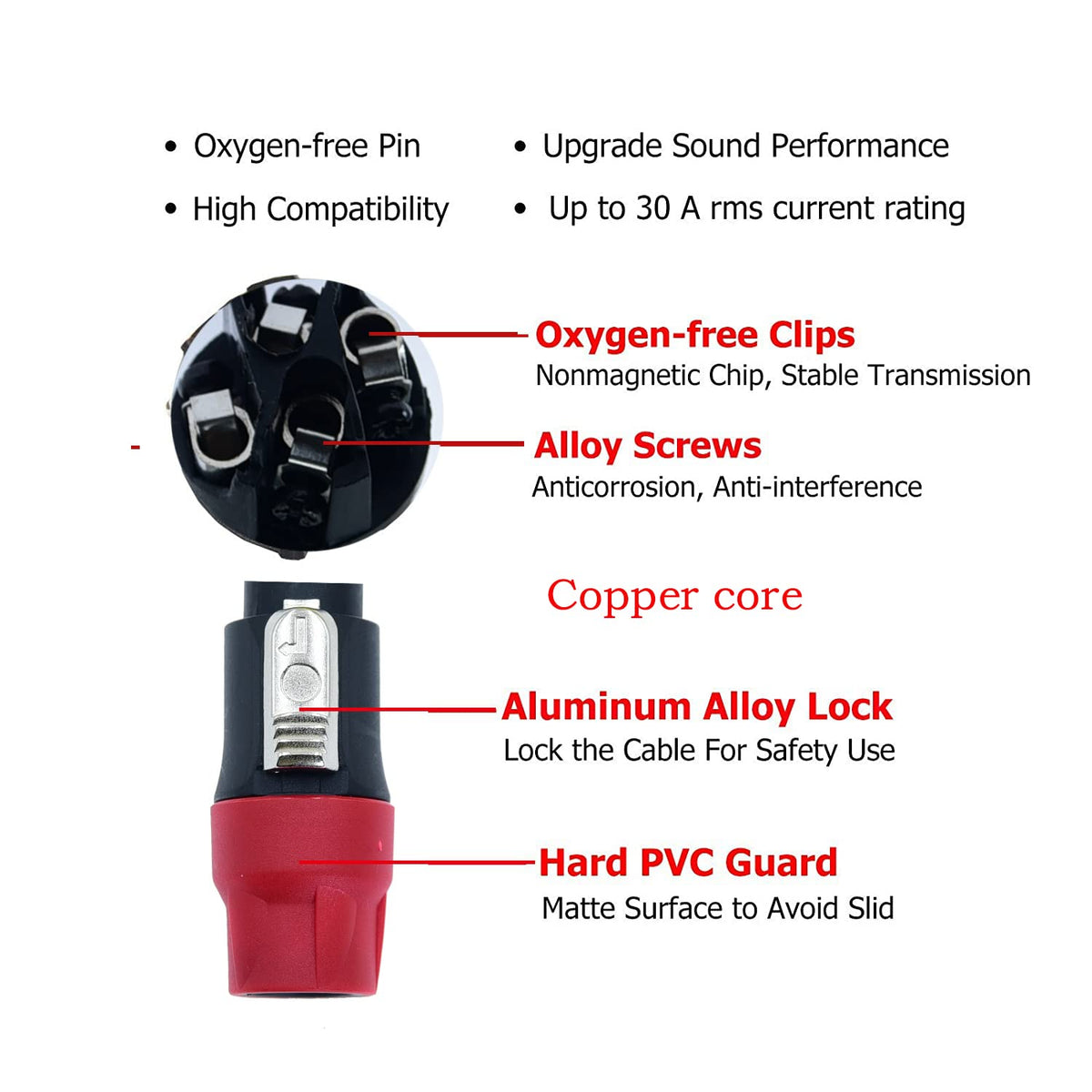 2Pcs 14 awg Speaker Cable with Twist Lock K64984