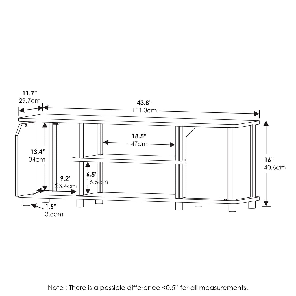 3-Tier Open Shelf TV Stand with Cabinets D26309