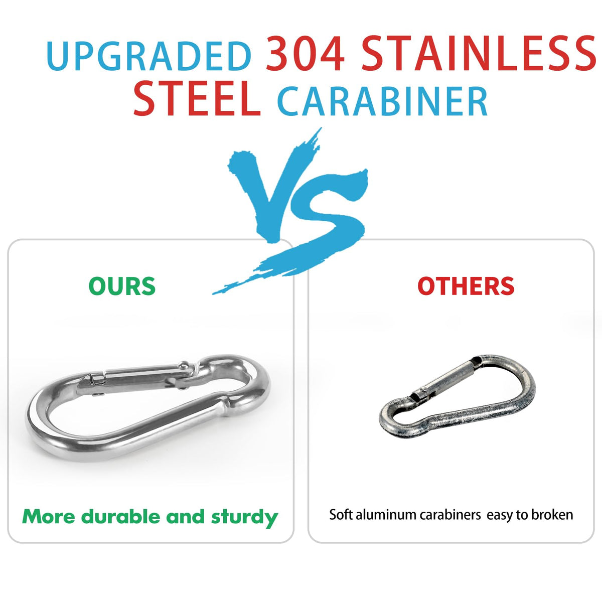 Aluminum Alloy Flag Pole Rings 360° Rotating with Carabiner, Pack of 2 V657