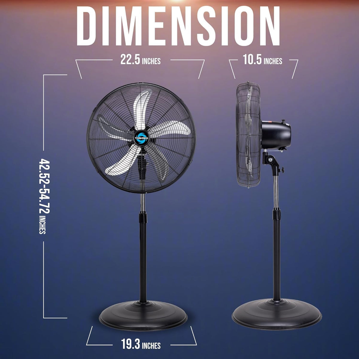 20 Inch High Velocity Oscillating Pedestal Fan X180