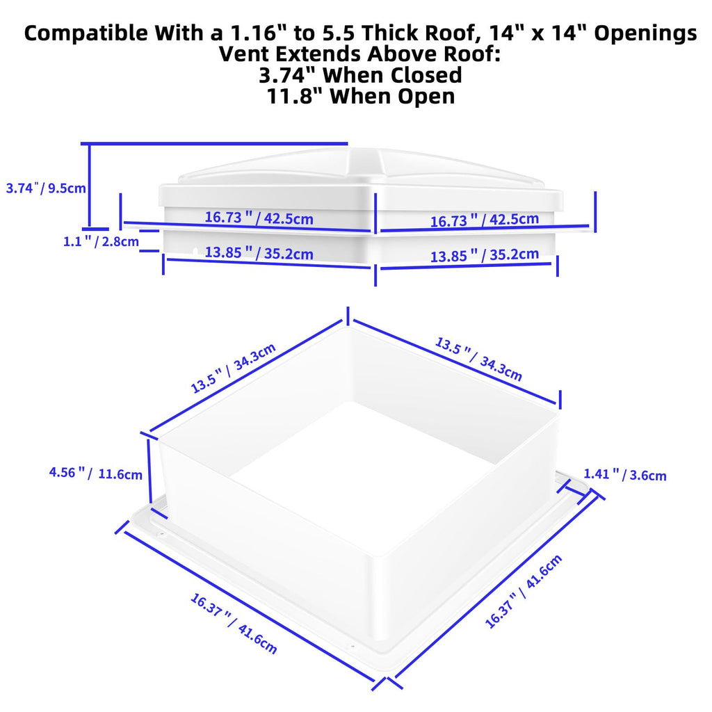 RV Roof Vent Fan 6-Speed-Reversible White D491305