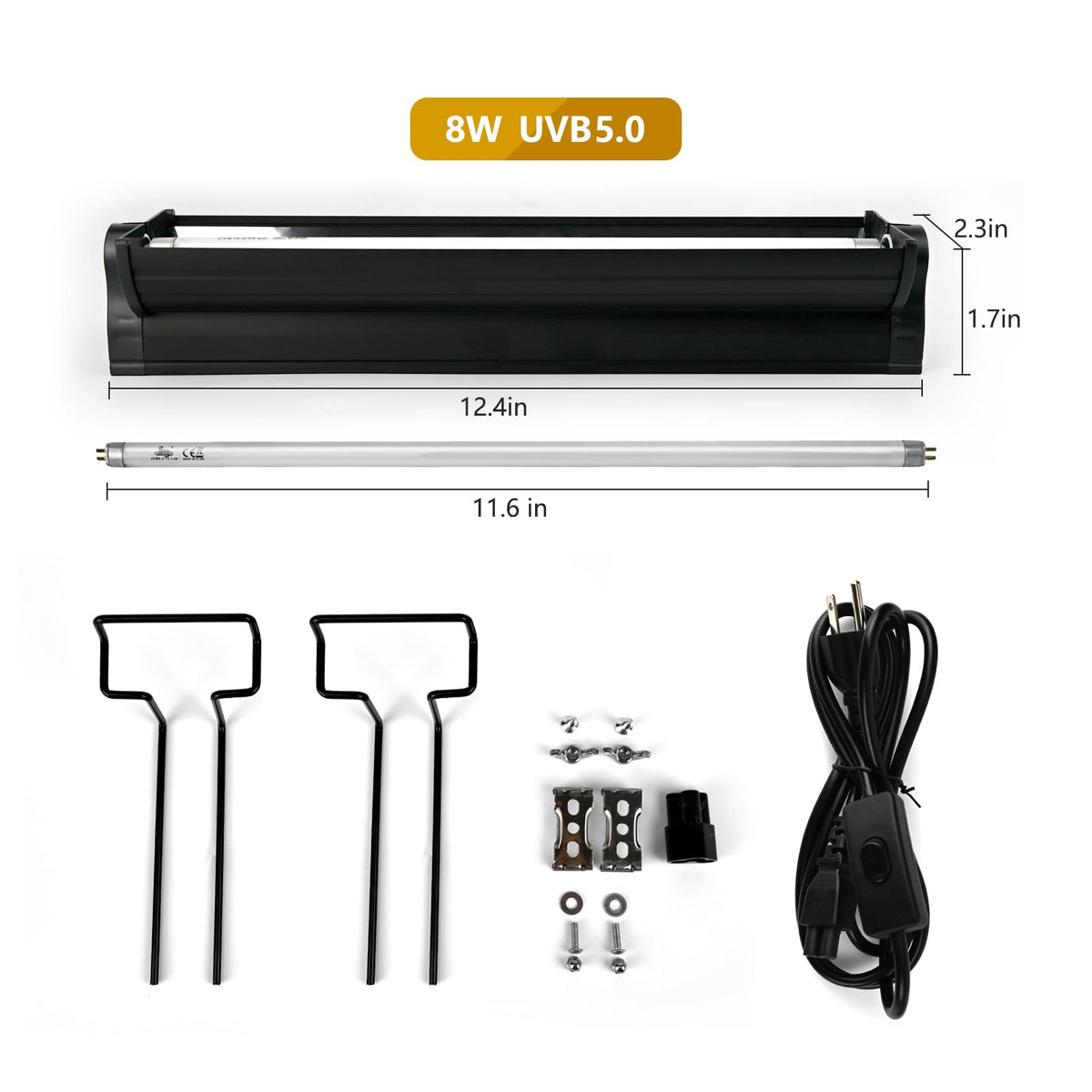 8W T5 UVB Lighting Combo Kit with Desert 5.0 Bulbs E6333