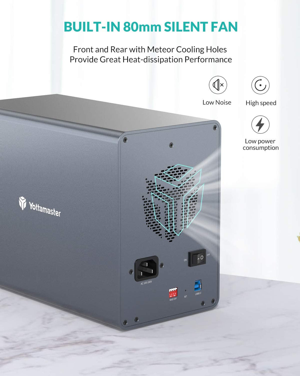 5 Bay Aluminum USB3.0 RAID Hard Drive Enclosure H567