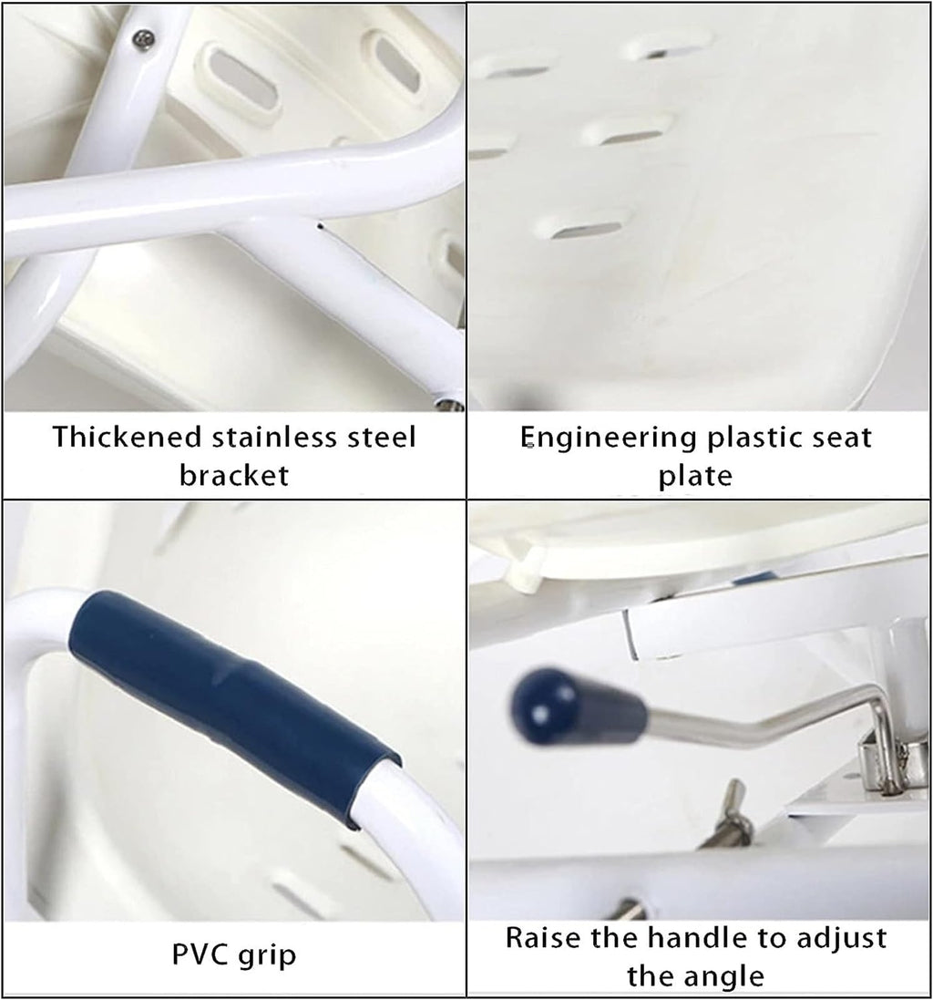 Rotating Shower Stool Seat with Arms and Back Support V5535