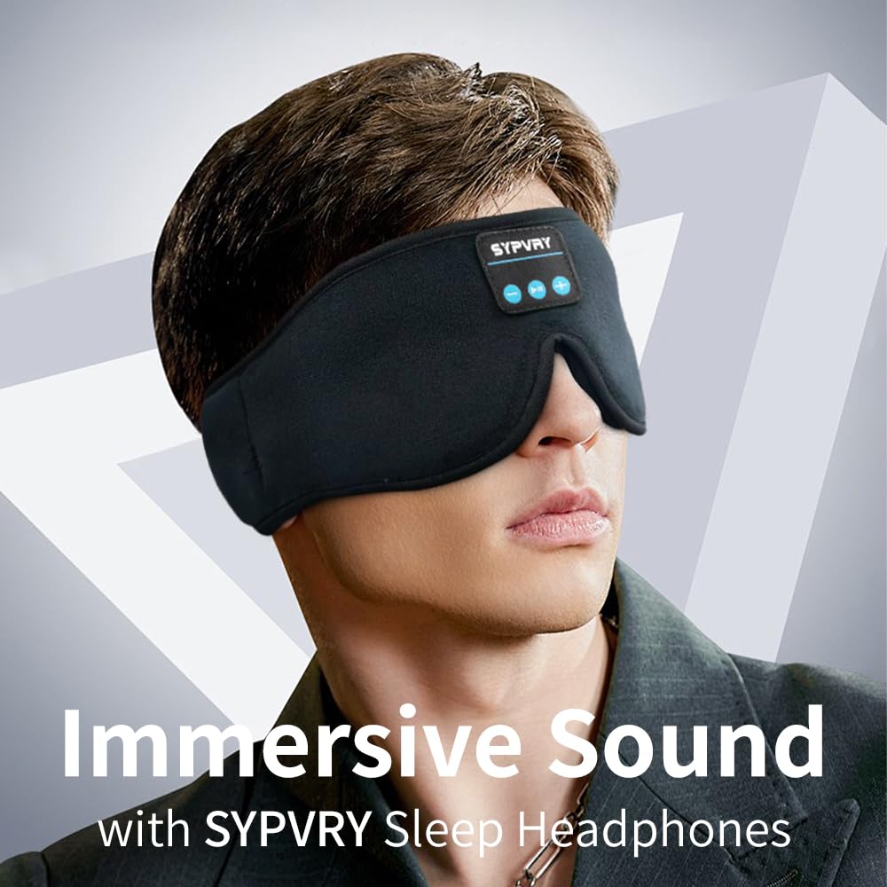 Bluetooth Sleep Mask Wireless Headphones Black J193134