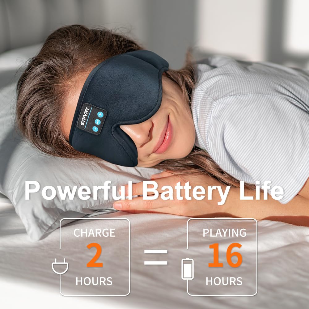 Bluetooth Sleep Mask Wireless Headphones Black J193134