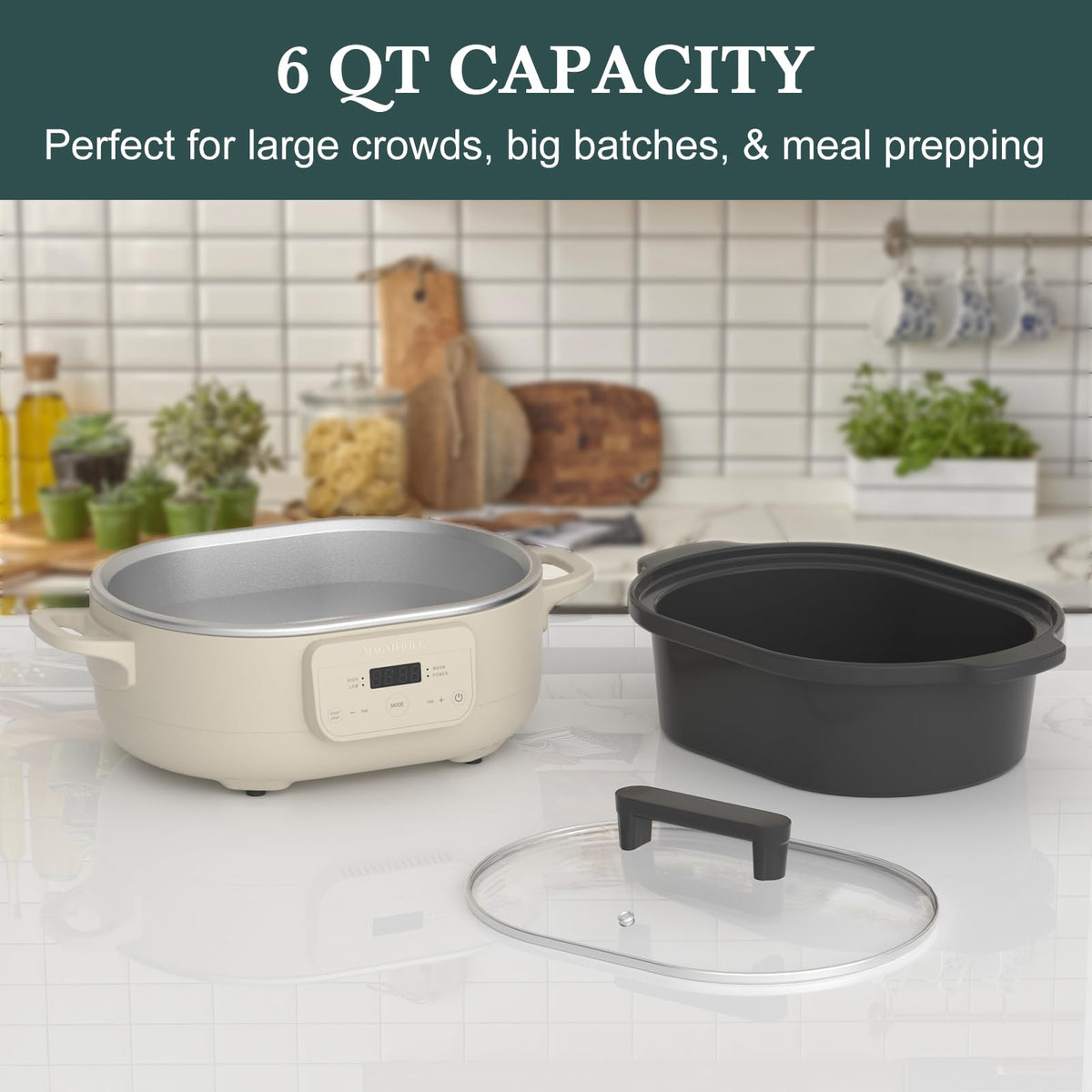 6 Quart Programmable Slow Cooker Nonstick Pot K82565