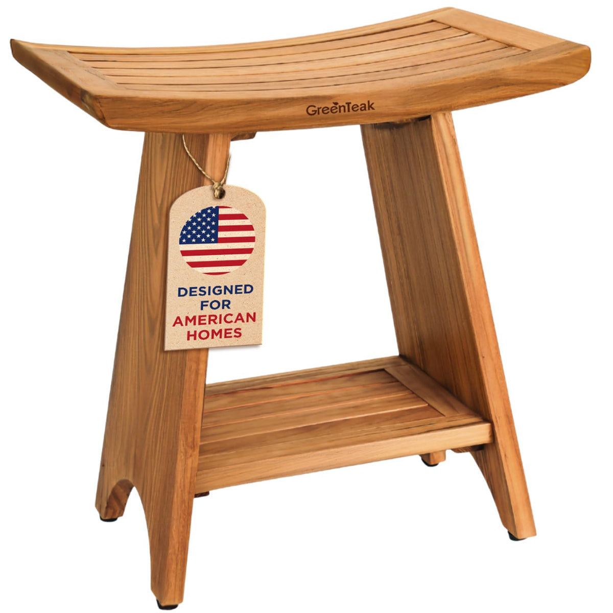 18" Teak 2-Tier Shower Bench B282