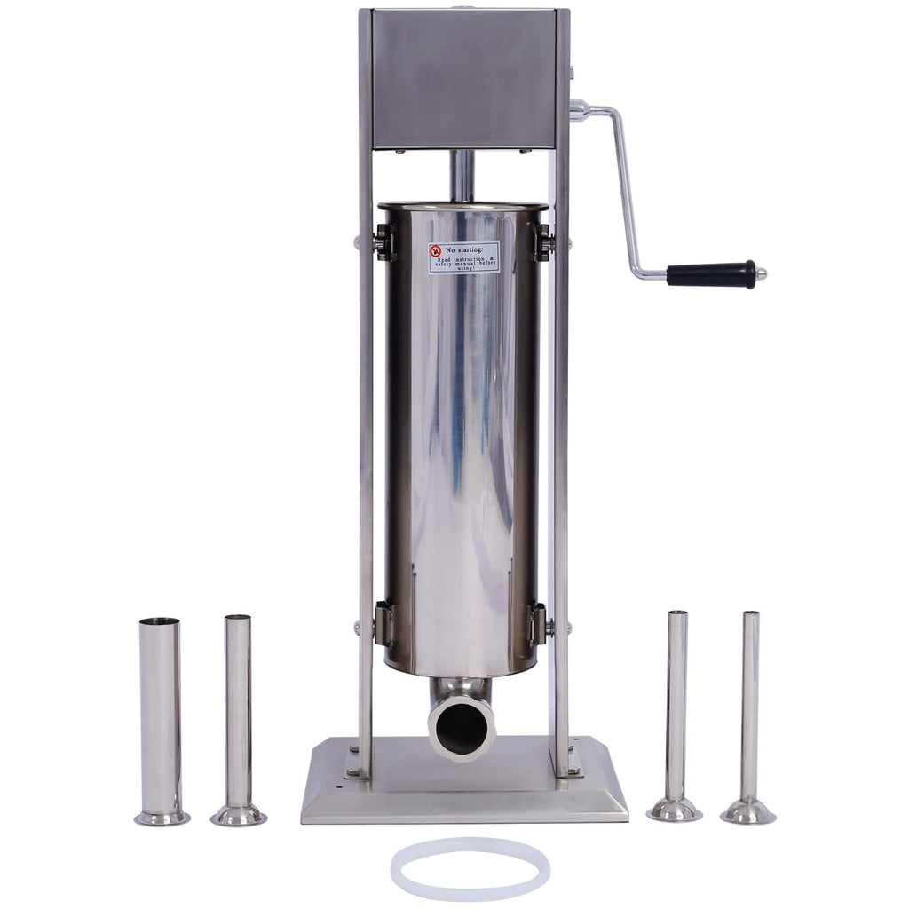 Stainless Steel 15LB Sausage Stuffer with 4 Stuffing Tubes R680