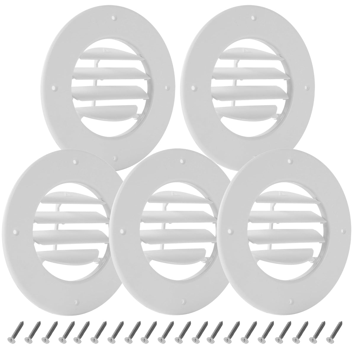 6.5" White RV Ceiling Vent Covers 5-Pack E8629