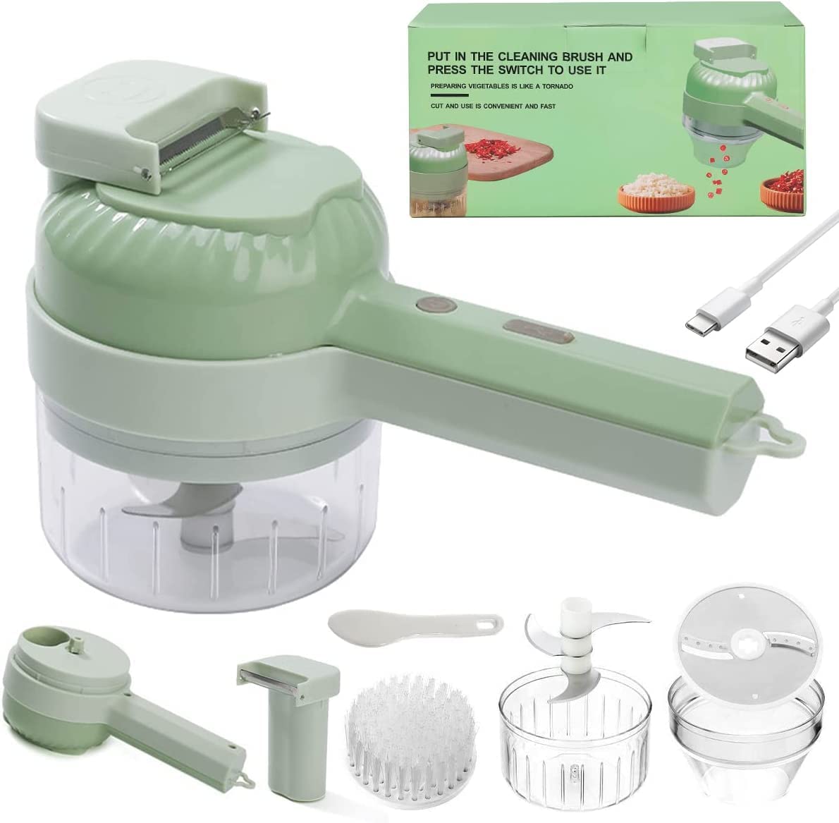 4 in 1 Portable Electric Vegetable Cutter Set Q6108