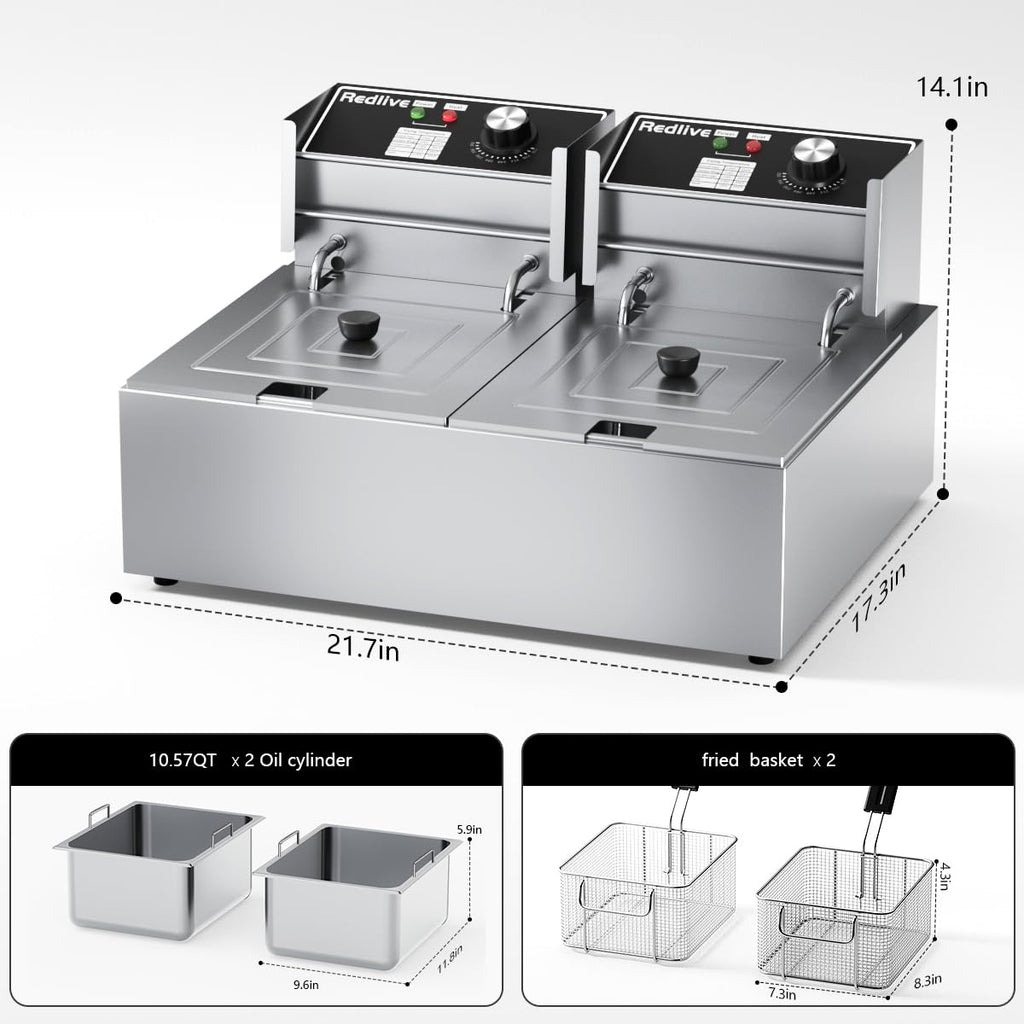 Commercial Deep Fryer with Double Baskets S71575