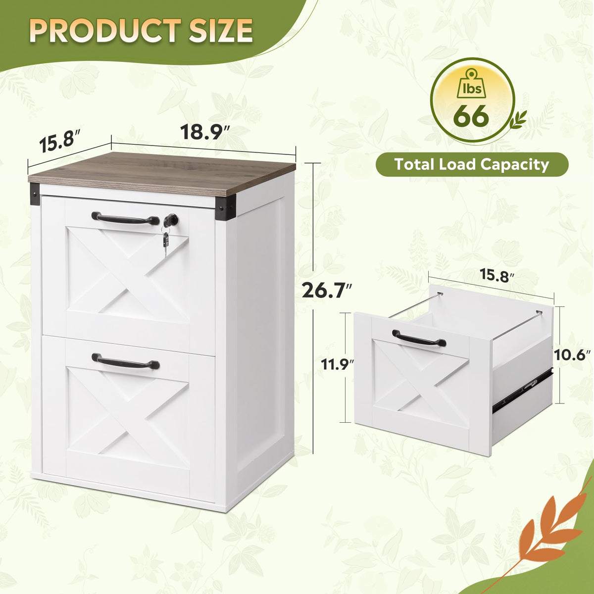 2-Drawer File Cabinet with Lock E51508