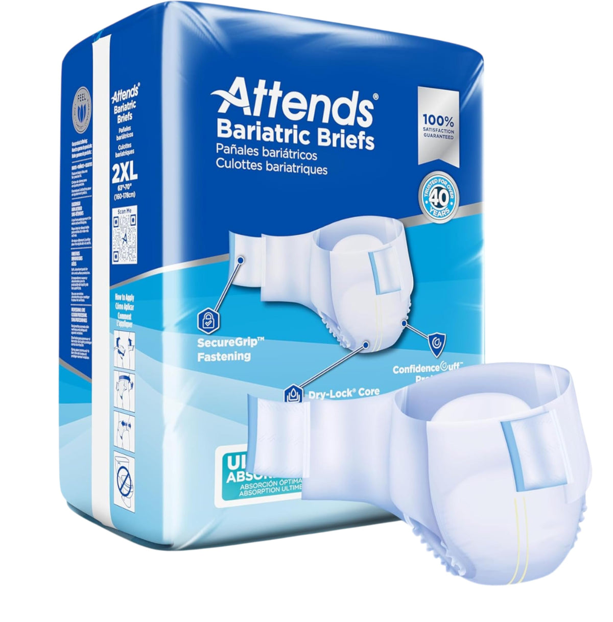 XX-Large Ultimate Absorbency Incontinence Briefs 12 Ct G161285